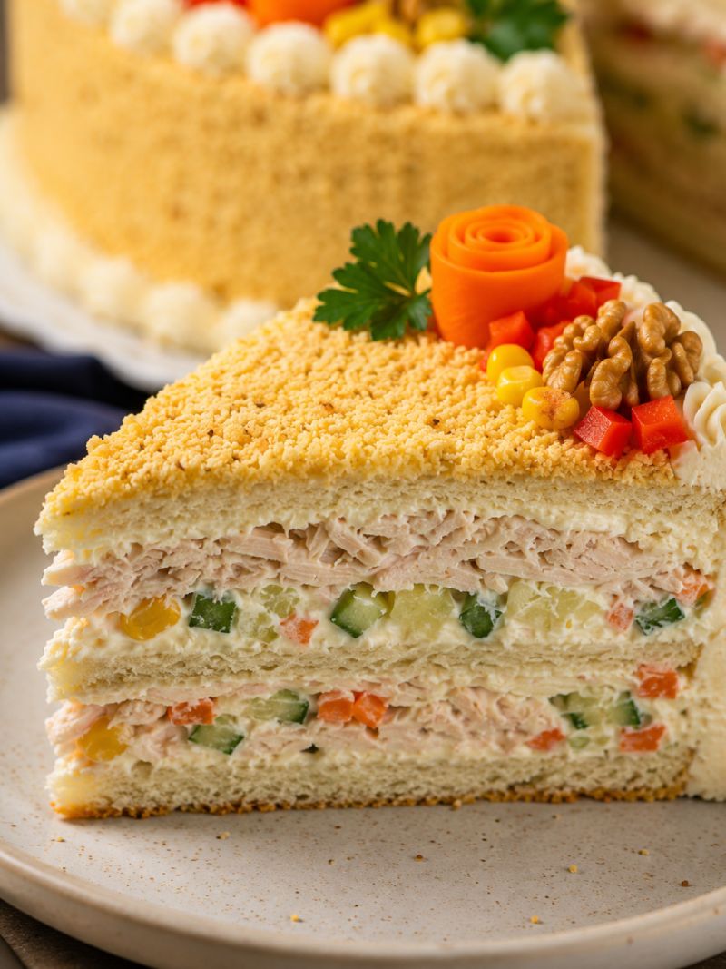 Homemade Chicken Cake کیک مرغ دست‌ساز