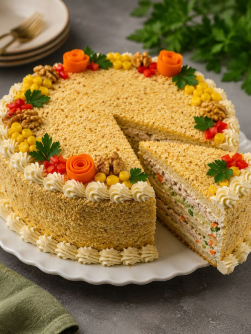Homemade Chicken Cake کیک مرغ دست‌ساز