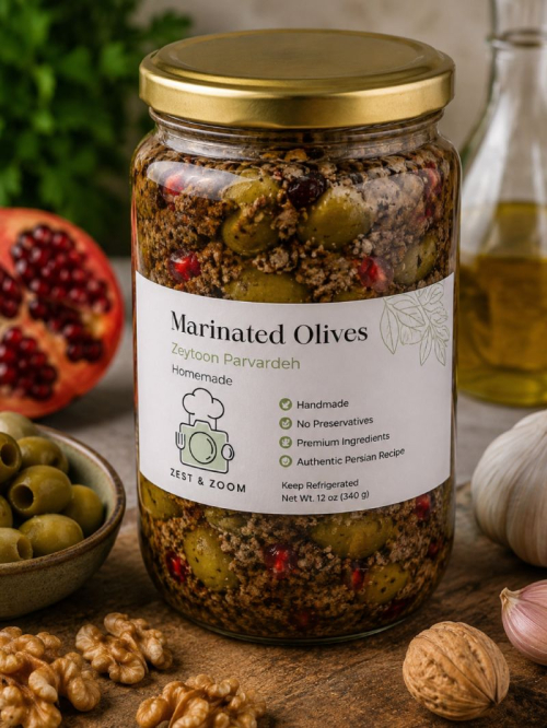 Traditional Persian Marinated Olives (Zeytoon Parvardeh) زیتون پرورده سنتی ایرانی